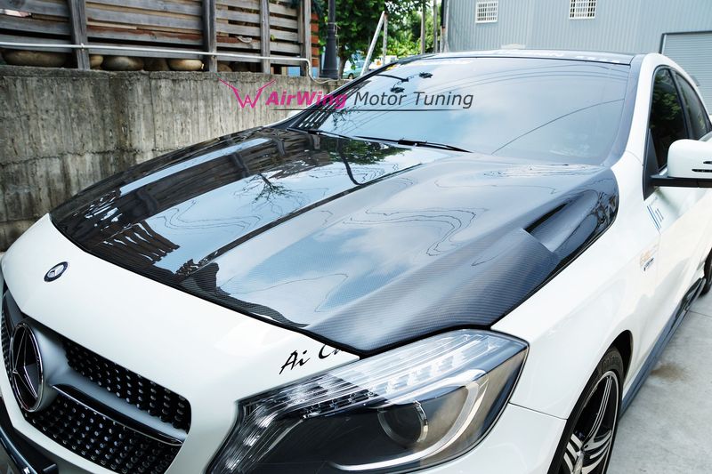 Benz W176 carbon fiber bonnet 01